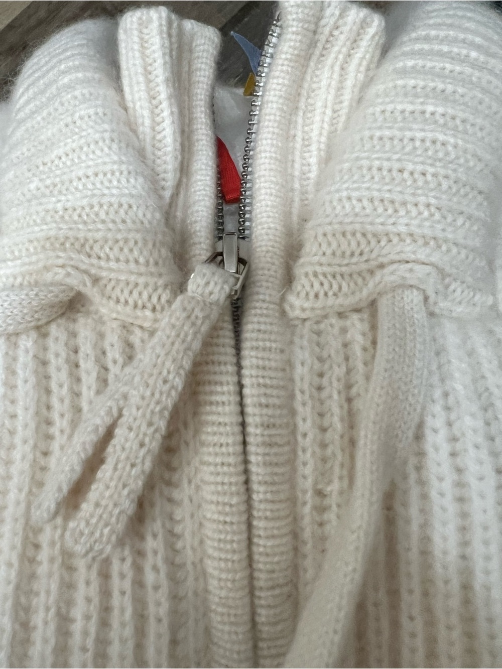 NakedCashmere Ivory Zip-Front Hooded Sweater size M NWT - Picture 11 of 16